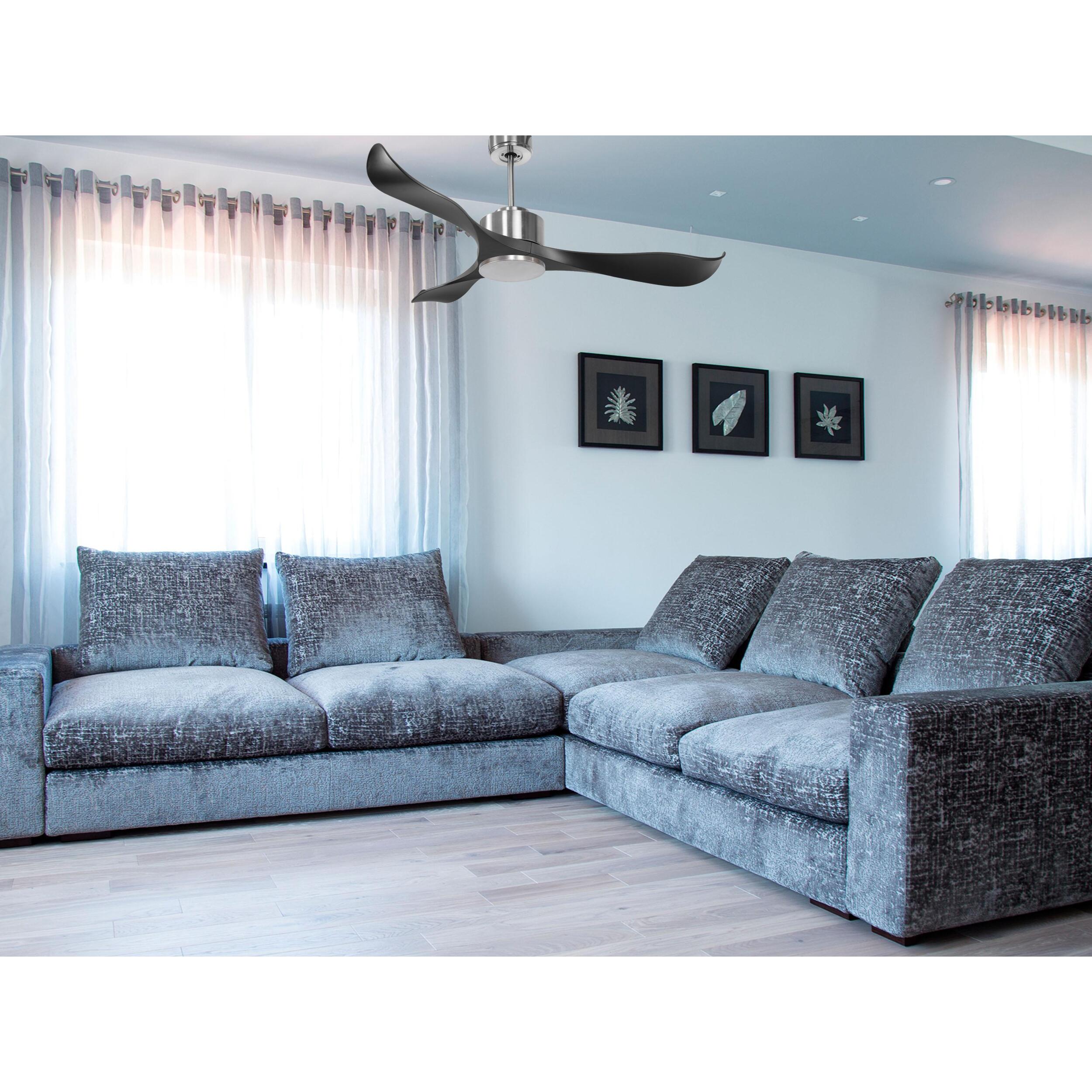 Ventilateur de plafond ø132 cm avec Wifi Réversible Hypersilence 40   W argent