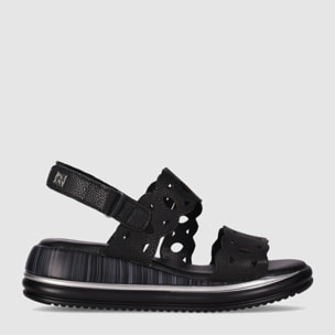 Sandalias de Piel - Negro - Tacón: 3 cm