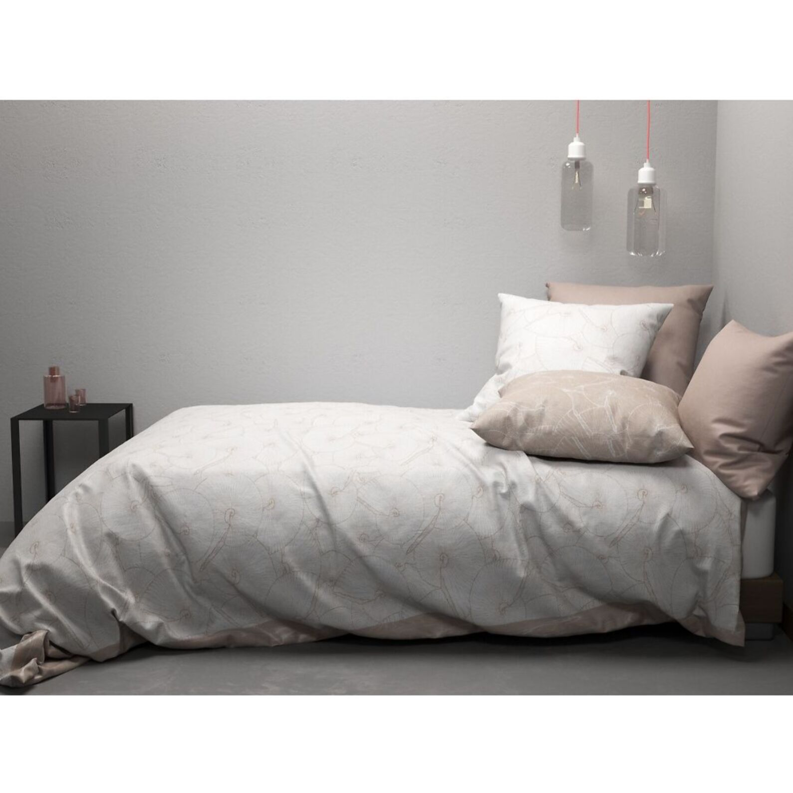 Parure Housse De Couette 3pcs 100% coton Lyocell 57fils Plage Revers.