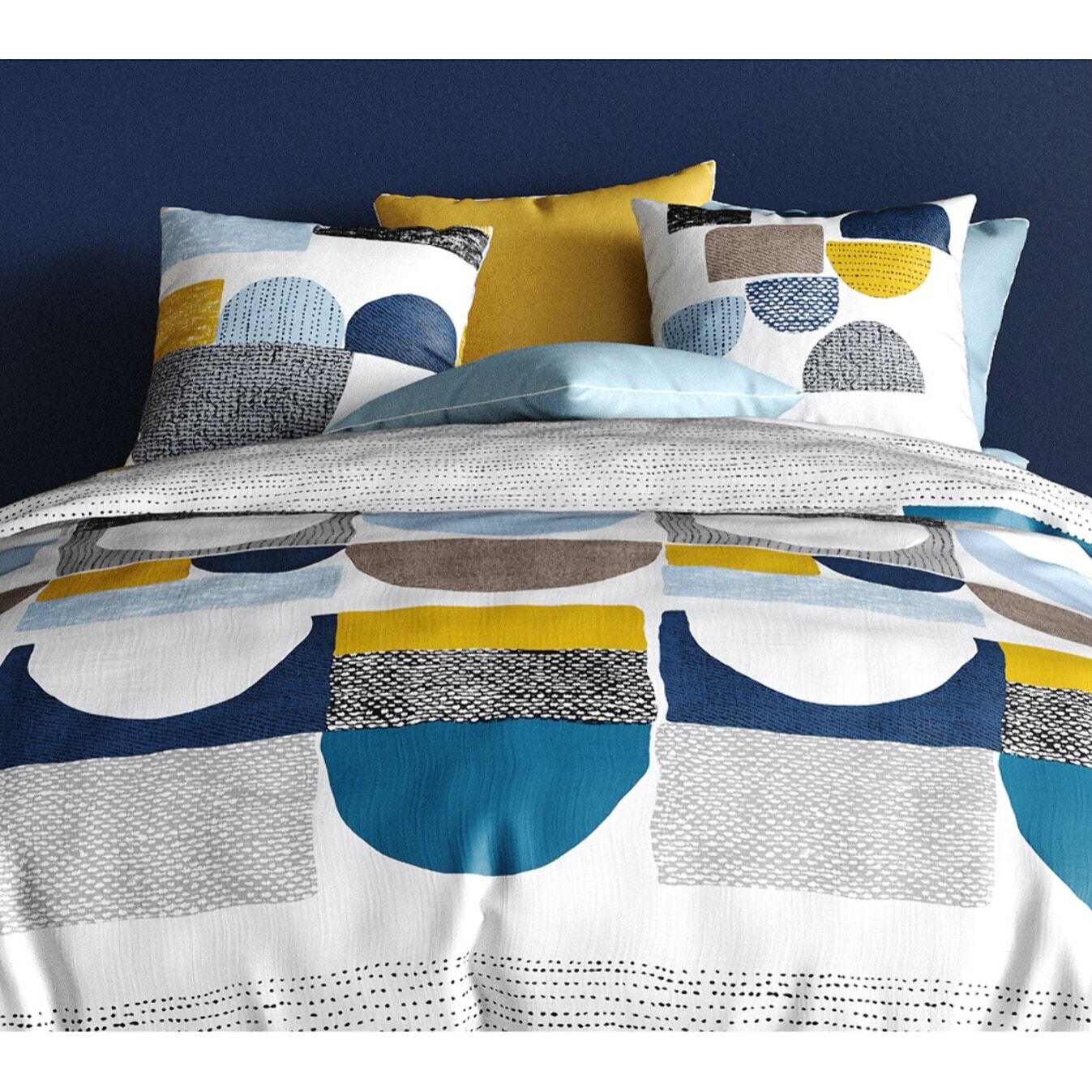 Parure Housse De Couette 3pcs 100% Coton 57fils Astra