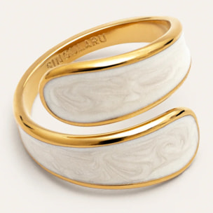 Anello Abbraccio White Acciao Placcato Oro