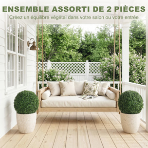 Lot de 2 boules de buis artificielles  dia. 42 cm vert