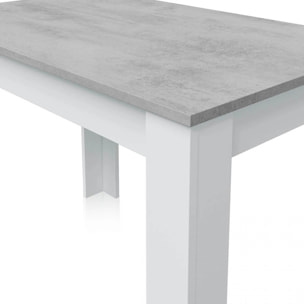 Mesa de comedor Dina Blanco Artik (Blanco Mate) - Gris Cemento