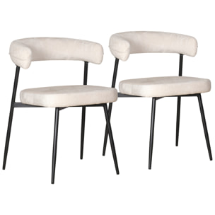 Lot de 2 chaises en tissu beige THEA