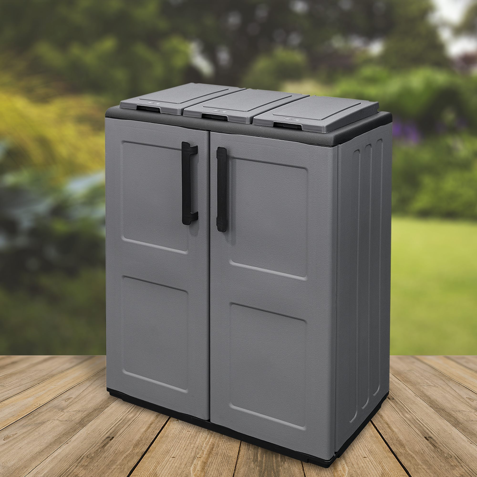 Armario de media altura en polipropileno de la linea eco, práctico para aprovechar al maximo el espacio, l 680 x p370 x h 840 mm antracita