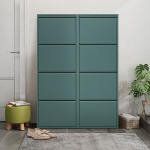 Scarpiera 4 ante 80x14,2x136 cm in metallo verde - Emy