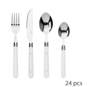 Ménagère 24 pièces "Jasmin" Secret de gourmet - Couleur: Blanc