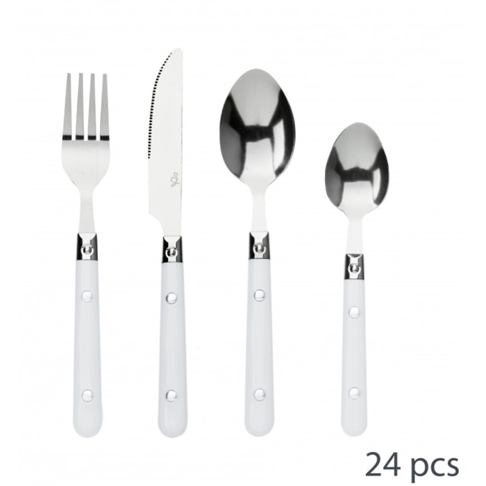 Ménagère 24 pièces "Jasmin" Secret de gourmet - Couleur: Blanc