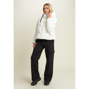 Pantaloni cargo wide leg tinta a freddo