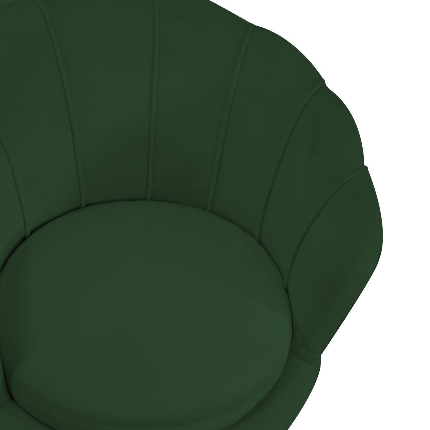 Poltrona Tulipan Vacchetti in velluto verde cm73x72h77