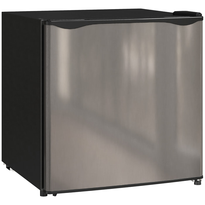 Mini Nevera Silenciosa 46 L Clase E Frigorífico Pequeño Nevera Pequeña con Temperatura Regulable y Puerta Reversible para Salón Habitación Oficina 48x44x49 cm Plata