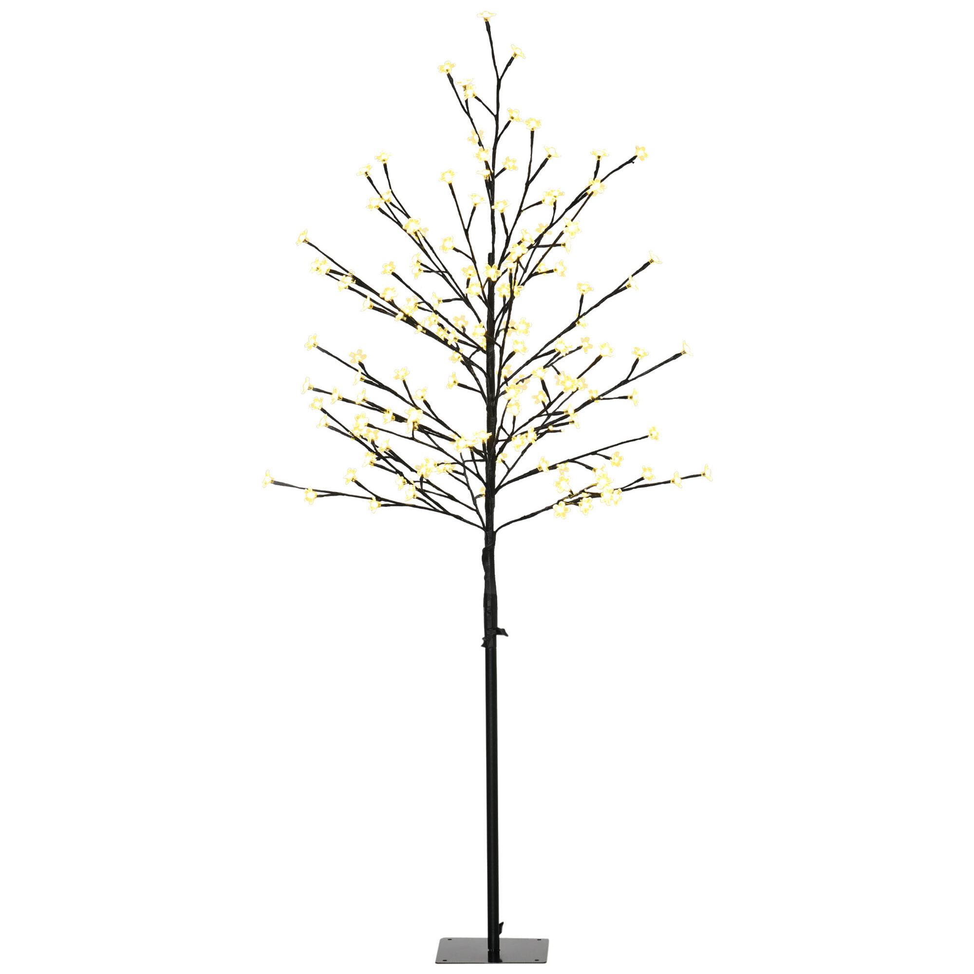 Luz de árbol de Cerezo con 150 Luces LED IP44 Ramas Flexibles 17x17x150 cm Negro