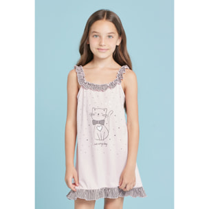 Abitino bambina cotone cute cat Noidinotte