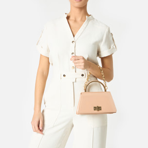 Mini bag donna nude in vernice
