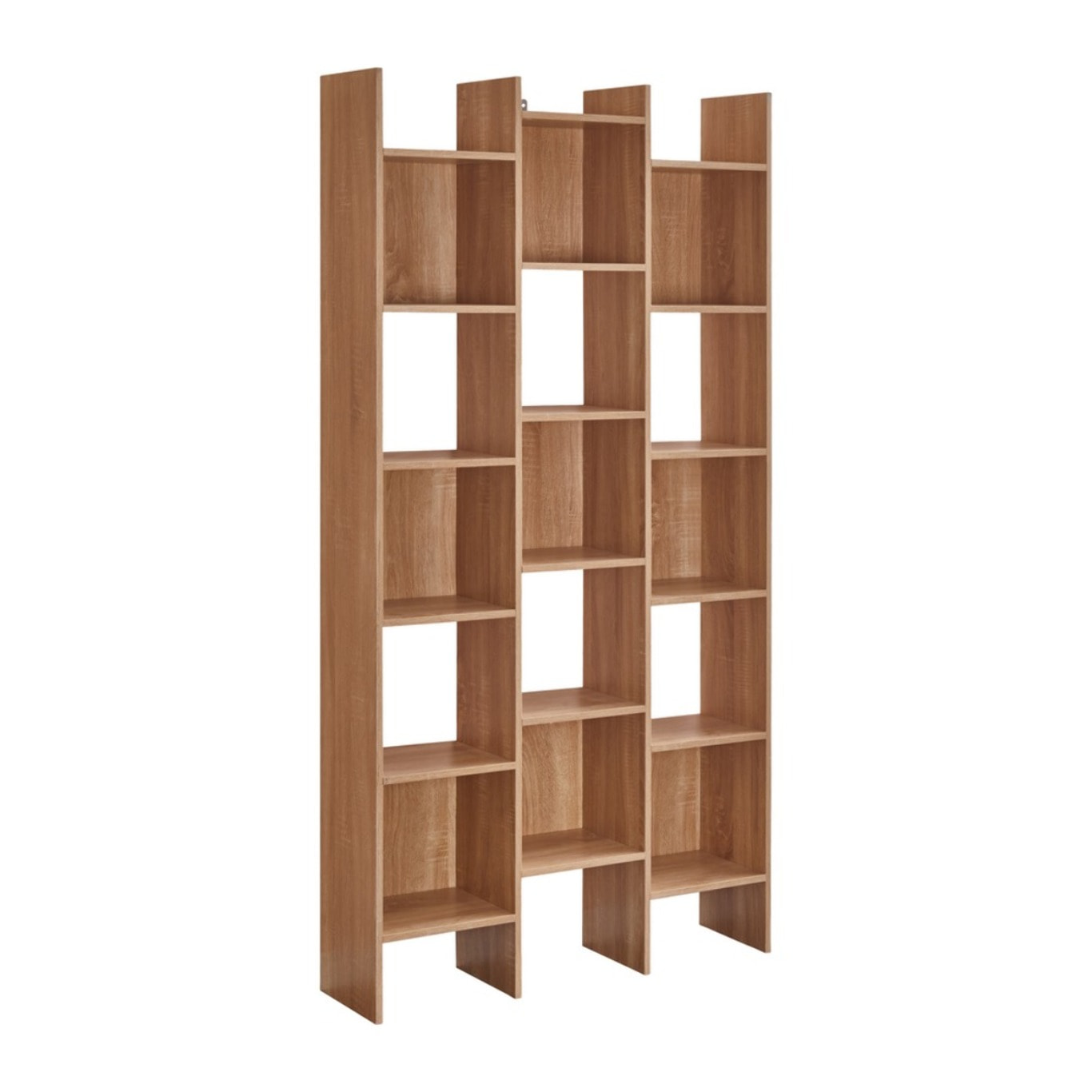 Libreria in legno con piani sfalsati rovere 96x24,8x192 cm - Iken