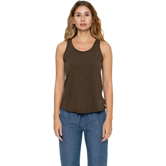 Camiseta sin mangas estilo safari urbano para mujer