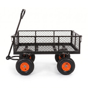 Carrello rimorchio a spinta in ferro con telone interno capacita' max 350kg