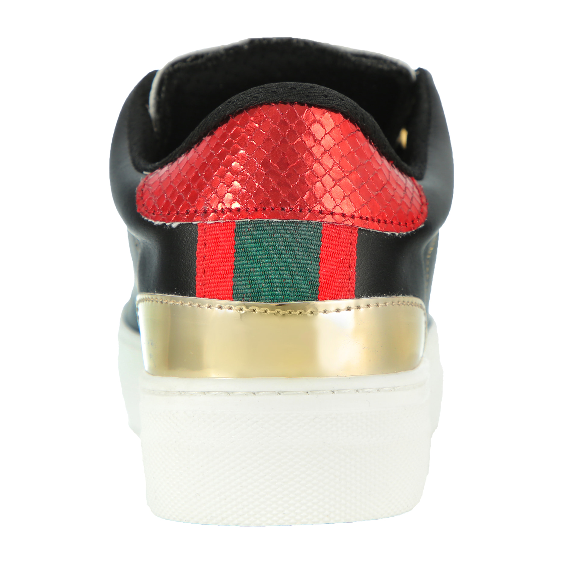 Sneakers in pelle con inserto laminato