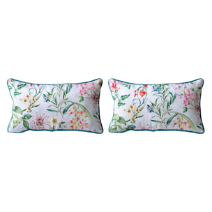Lot de 2 housses de coussin en coton imprimé MAGGIO - multicolore