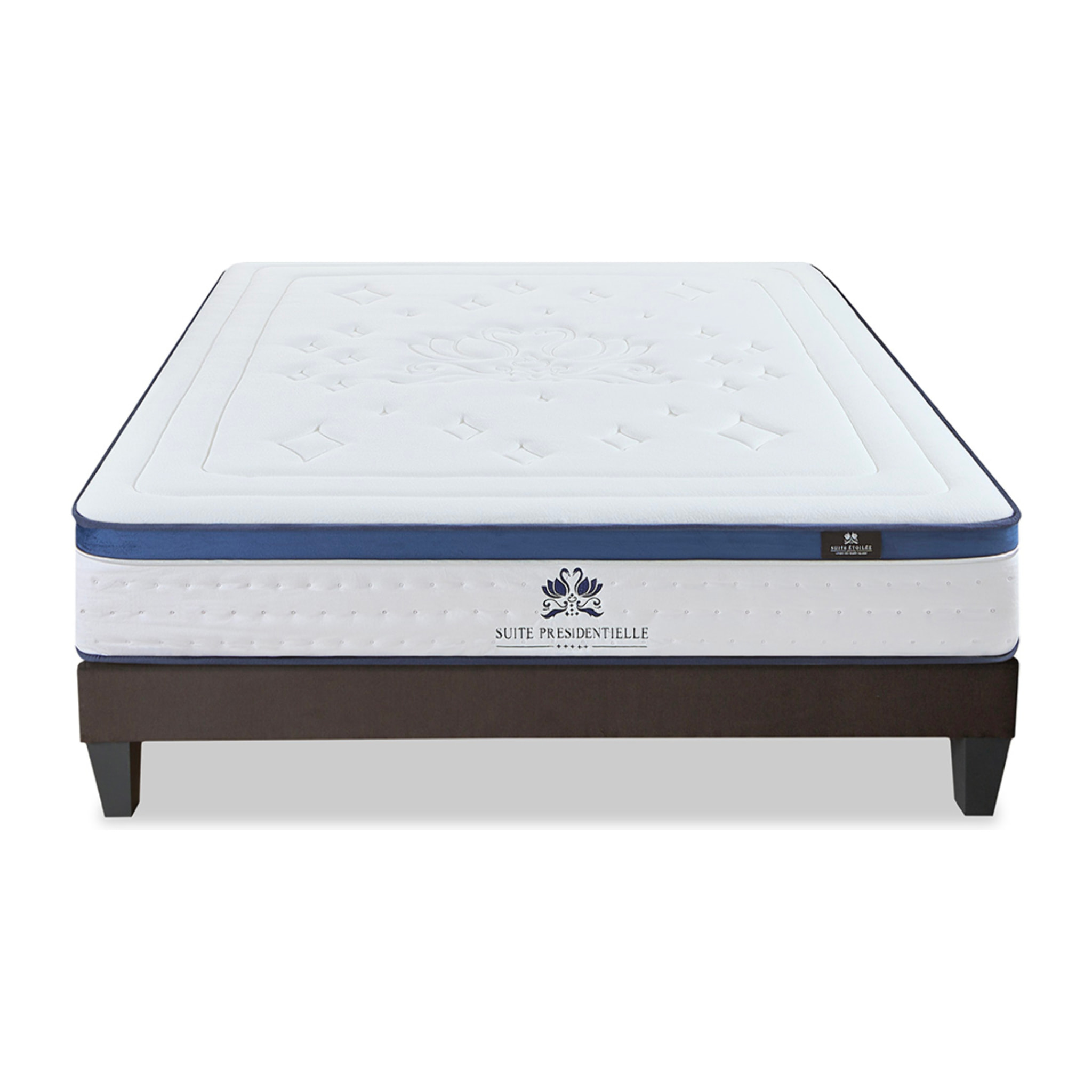 Ensemble matelas Suite Présidentielle & Sommier KIT15, 28 cm, Mémoire de Forme, Technologie Tri-Lattes, Soutien Ferme