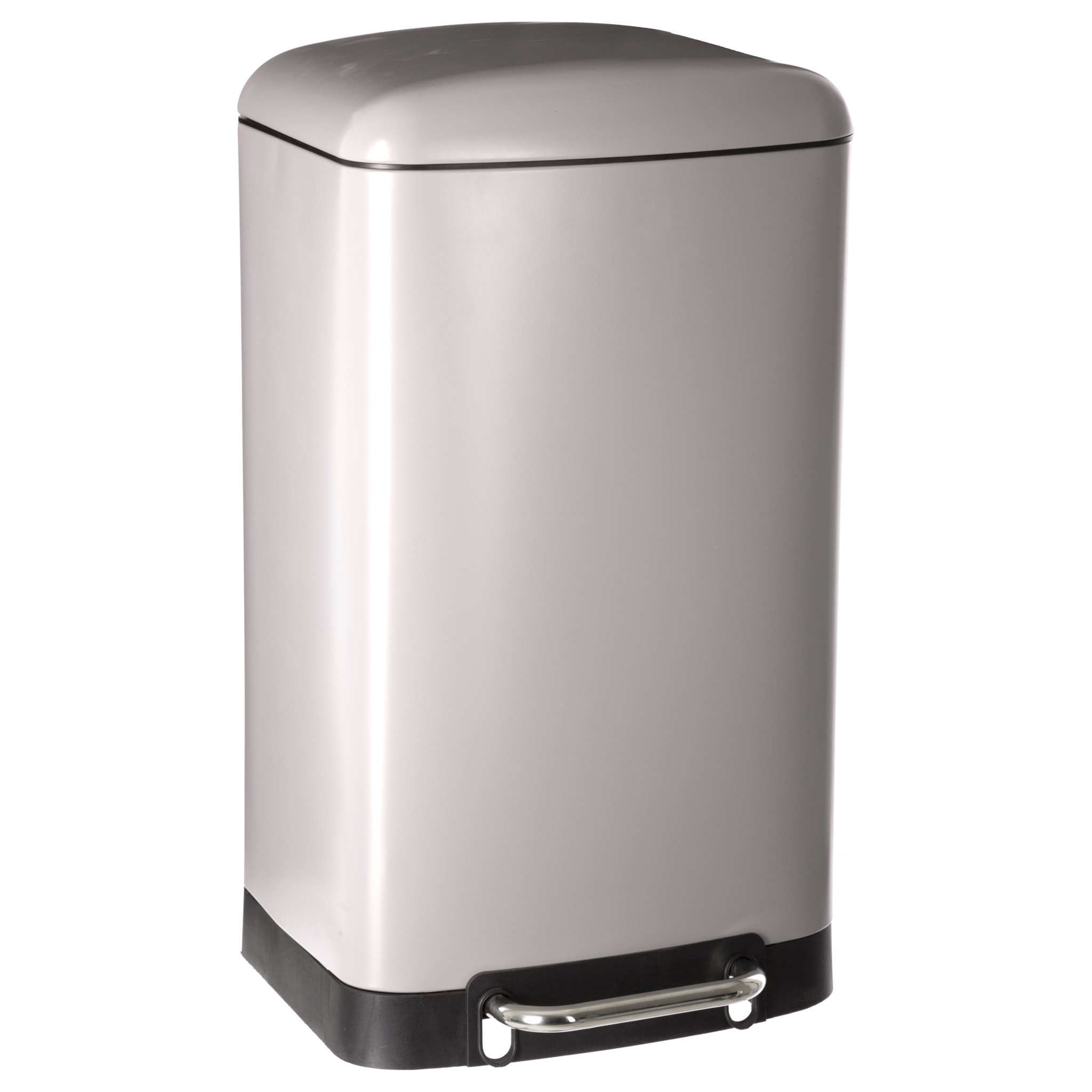 Papelera / cubo de basura / contenedor de residuos con pedal Taupe 30L Ariane