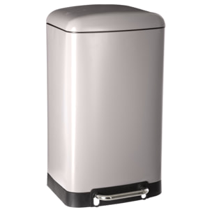 Papelera / cubo de basura / contenedor de residuos con pedal Taupe 30L Ariane