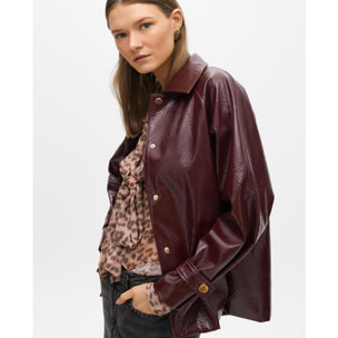 Giacca Dritta Effetto Vernice