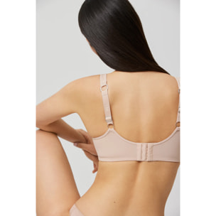 Reggiseno senza ferretto beige, coppe C, D ed E