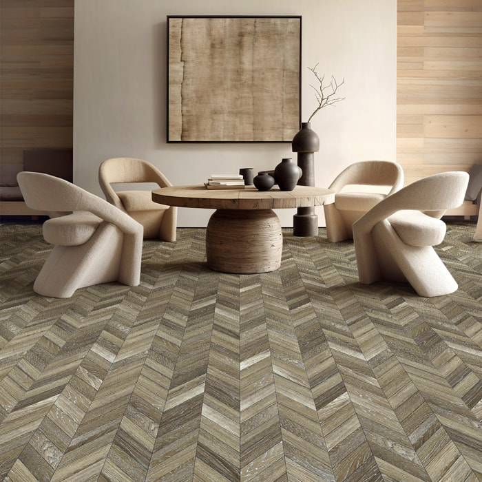 Revêtement sticker sol - PARQUET BOIS DU KANSAS - Rouleau adhésif Protection Anti-dérapant