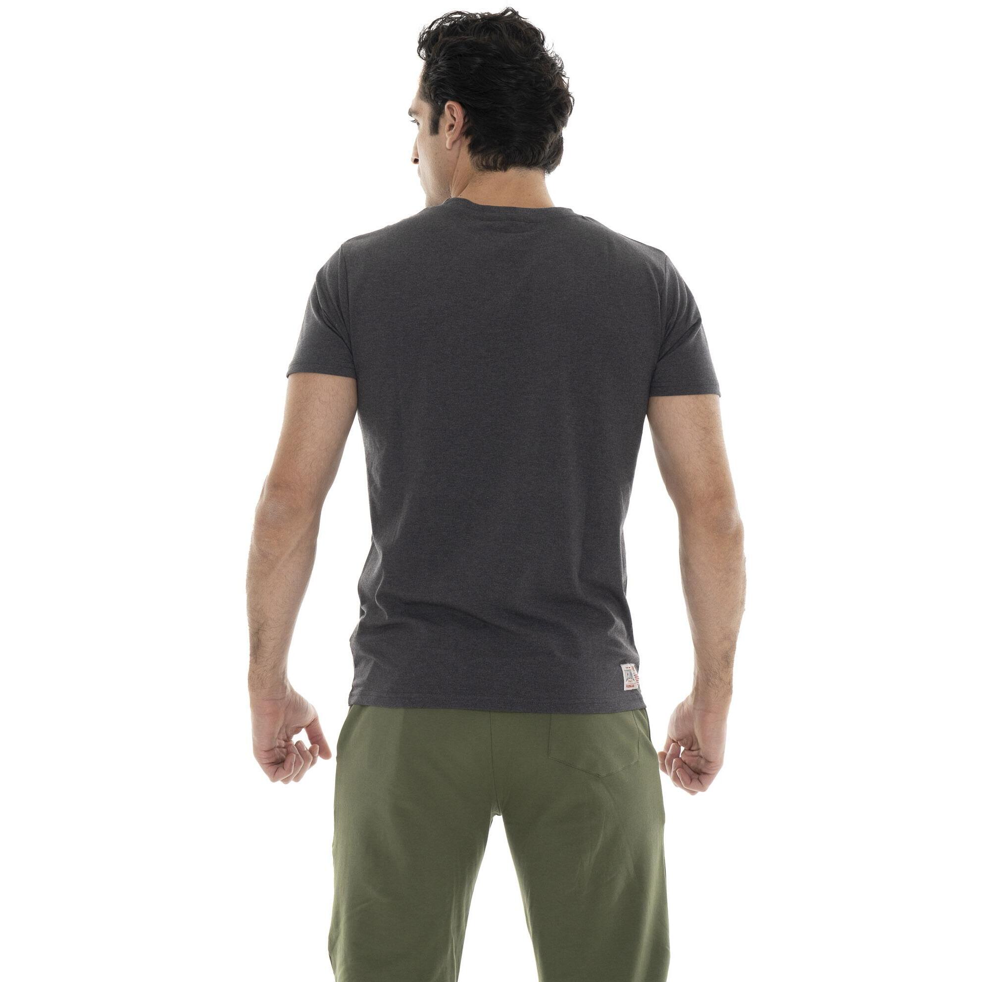 T-shirt in cotone elasticizzato a manica corta con logo grande Leone 1947 Basic