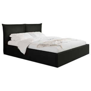 John - lit coffre - 180x200 cm - en velours - sommier inclus - Noir