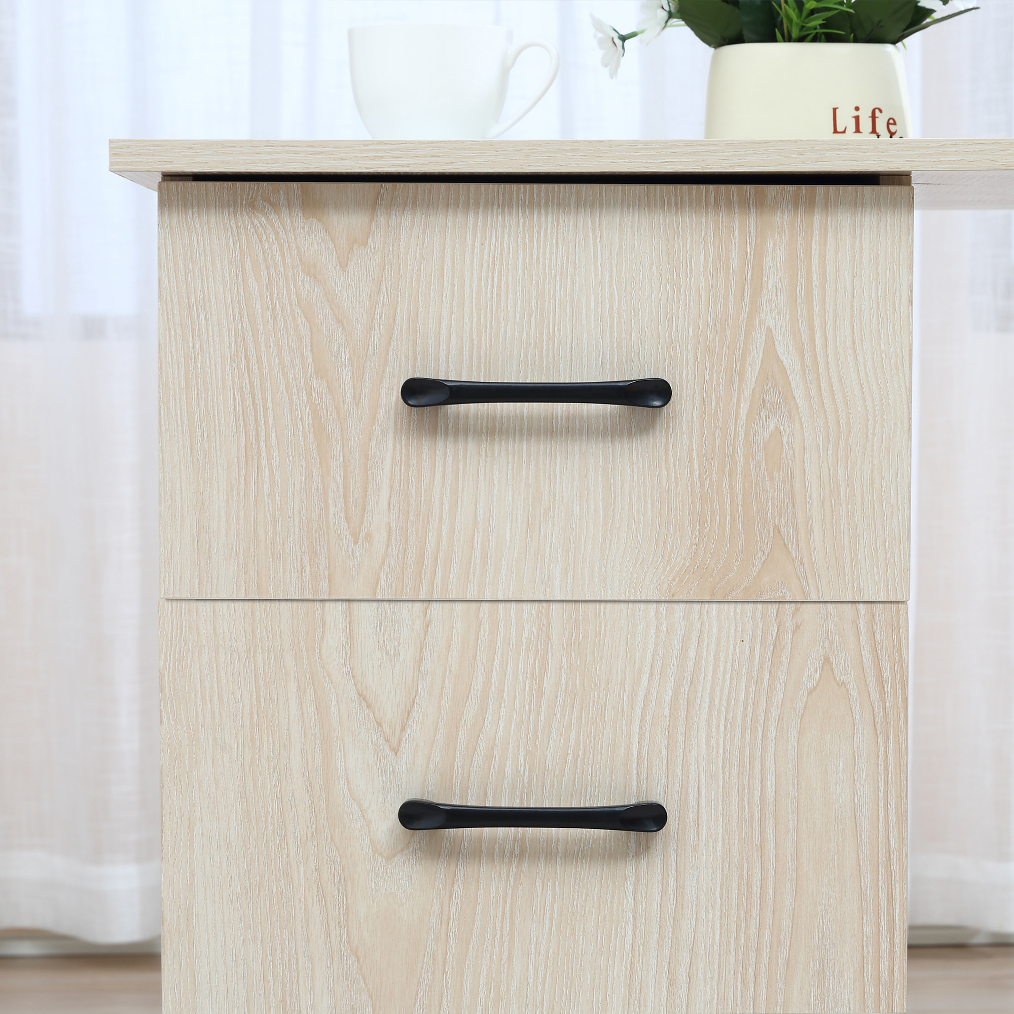 Bureau informatique table multi-fonctions 3 tiroirs 2 étagères dim. 120L x 49l x 72H cm MDF aspect bois