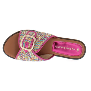 Marina Galanti Scarpe Donna Flat Slippers with Gold Horsebit MG 1E162 Fuxia