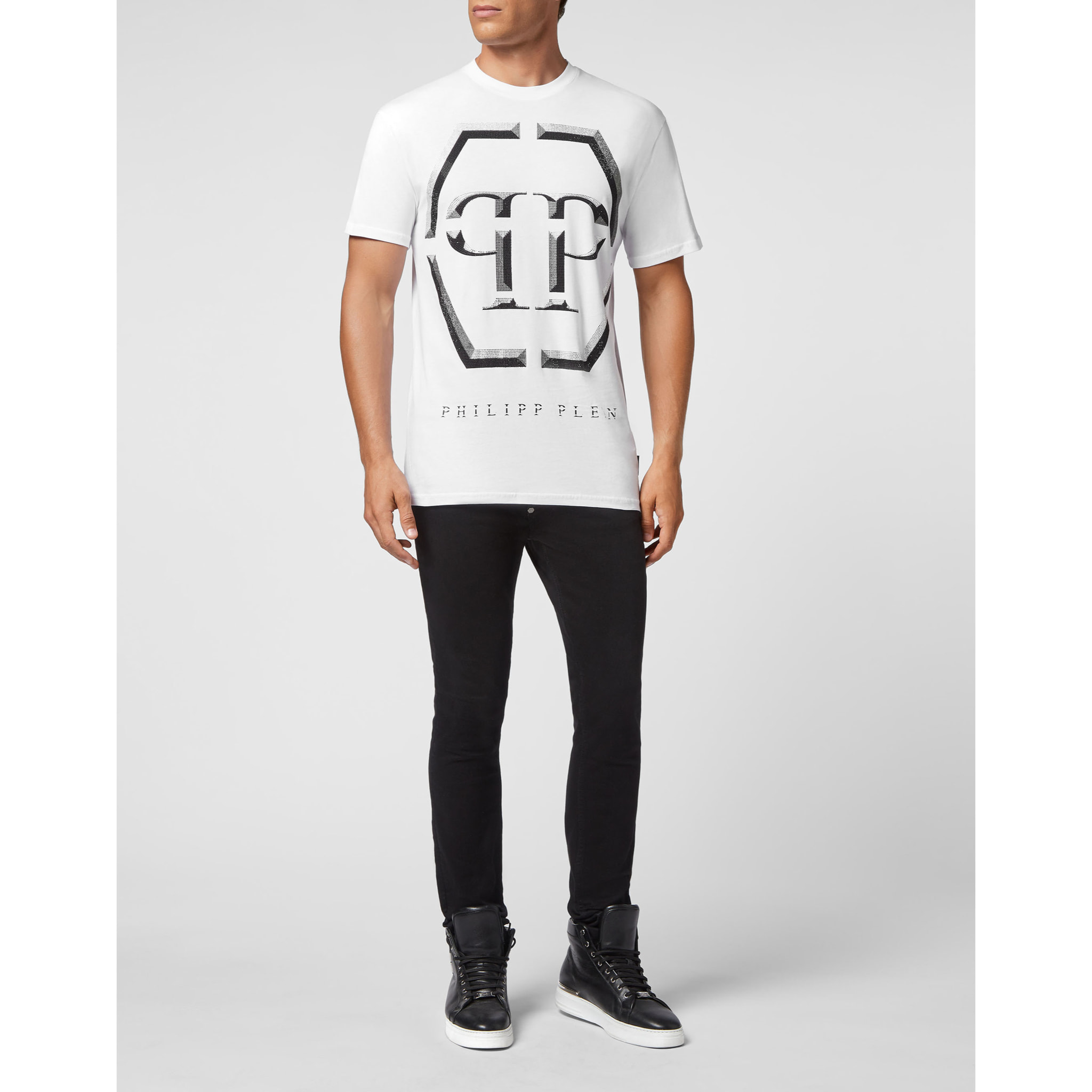 PHILIPP PLEIN Camiseta de cuello redondo y manga corta