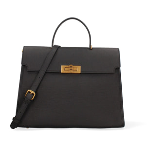 Borsa a mano da donna Made in Italy - Modello Zaffiro Lux - 100% pelle - 35.0 x 27.0 x 13.0 cm