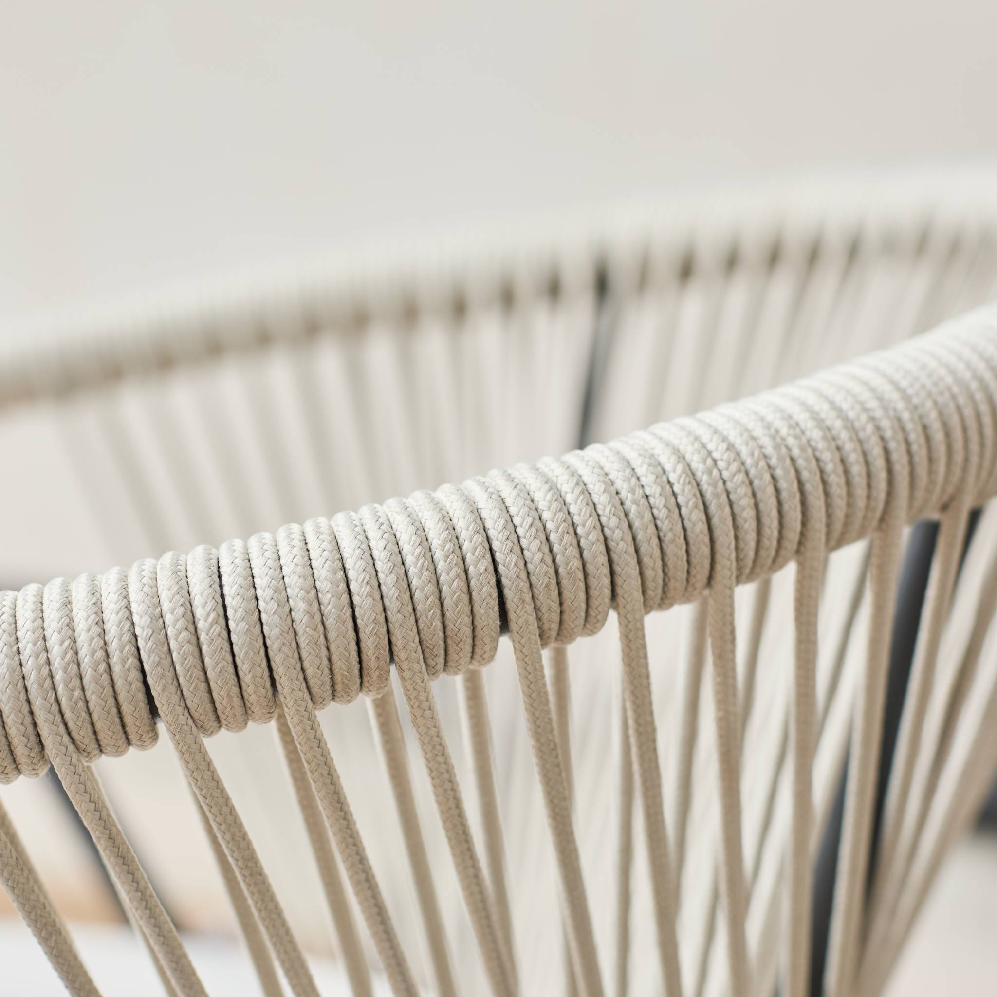 Fauteuil de jardin empilable acier et cordes (lot de 2) LIORA