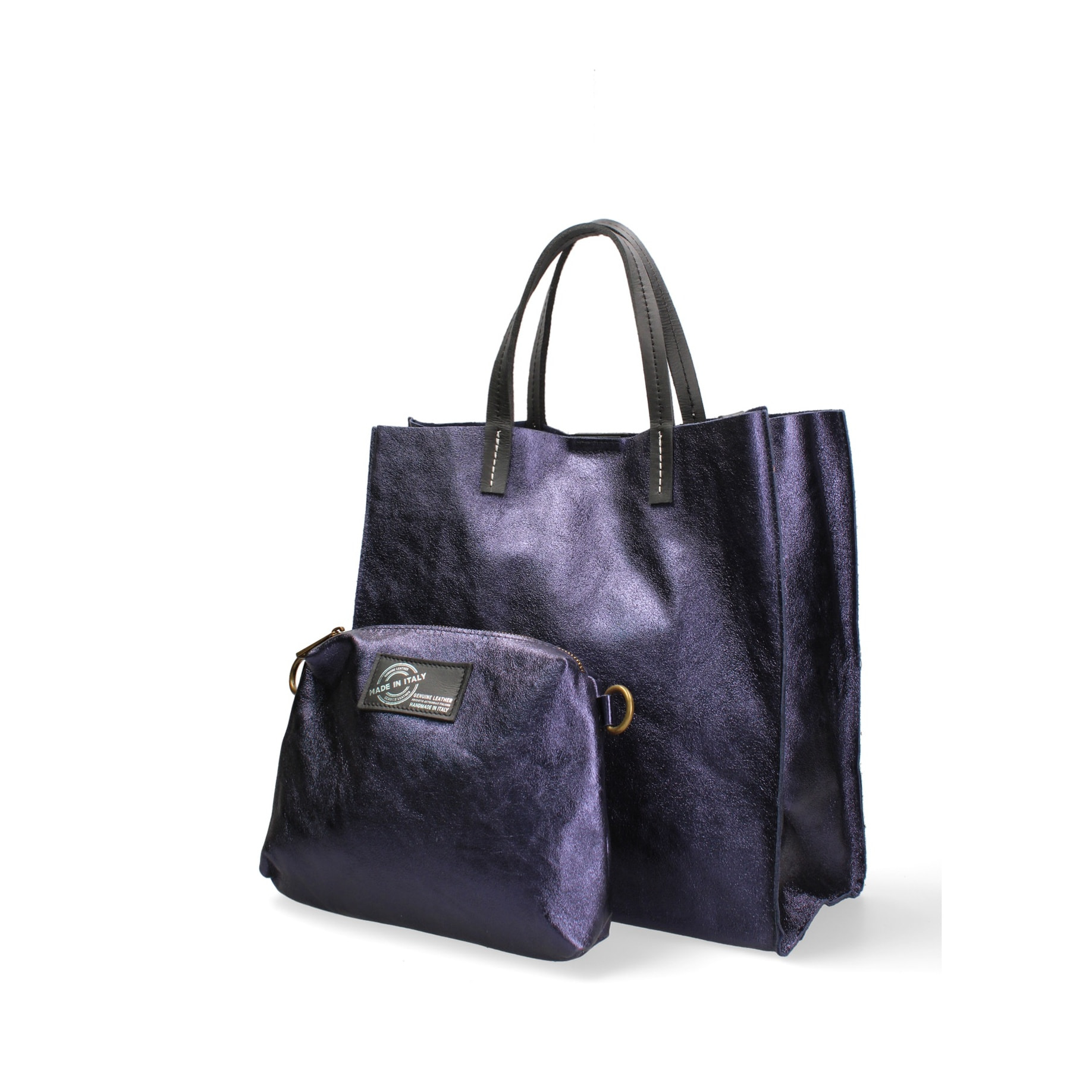 Borsa a mano da donna Made in Italy - Modello Ereva - 100% pelle - 34.5 x 32.0 x 17.0 cm