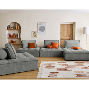 Marisol - module d'assise - velours texturé - Gris