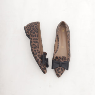 DECOLLETE FLAT FIOCCO LEOPARDO