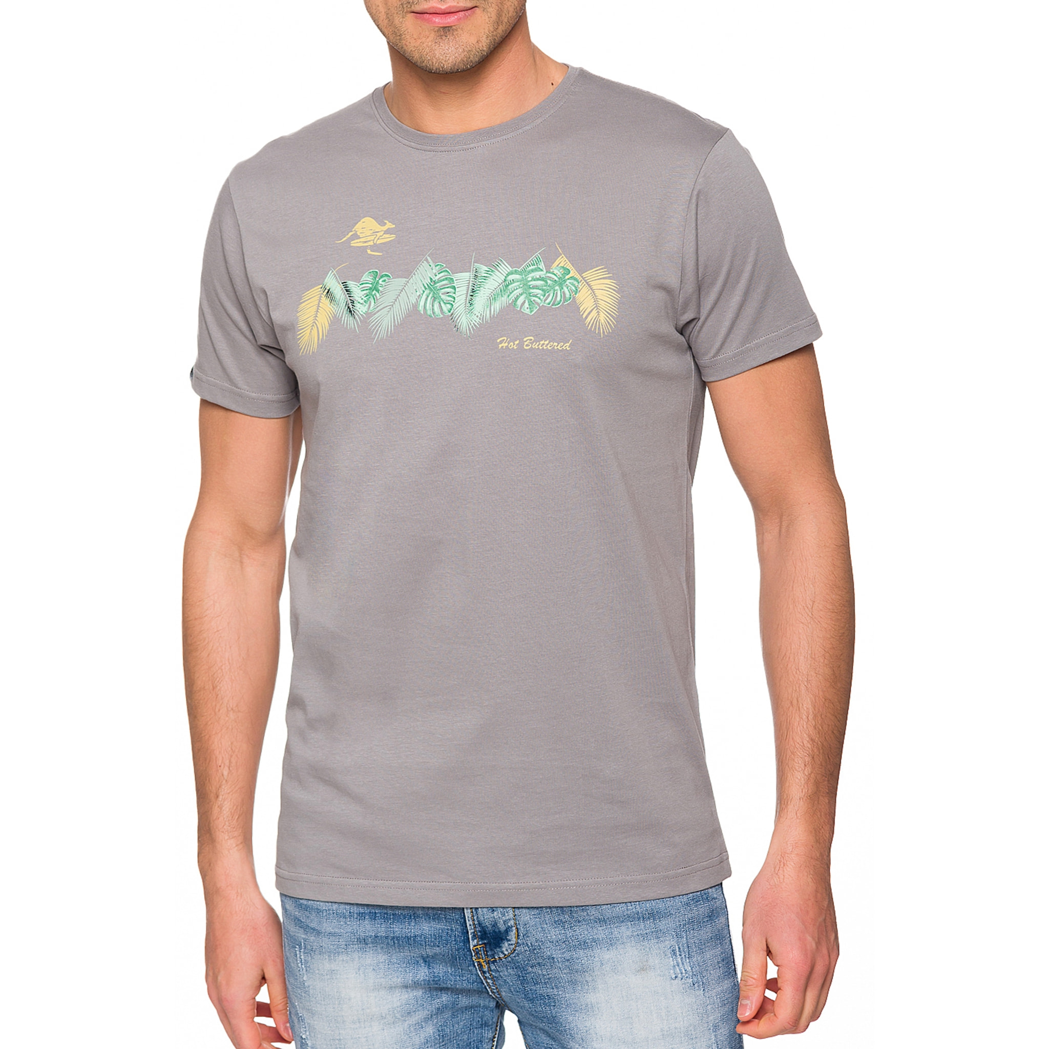 Camiseta Hot Buttered ALOHA Gris Claro