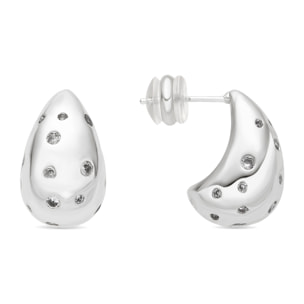 Pendientes acabado plata y Circonita Brillante