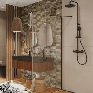 Miroir mural design asymétrique 56 x 71 cm avec suspension sur corde Purity SAT (SATDPUR5671)