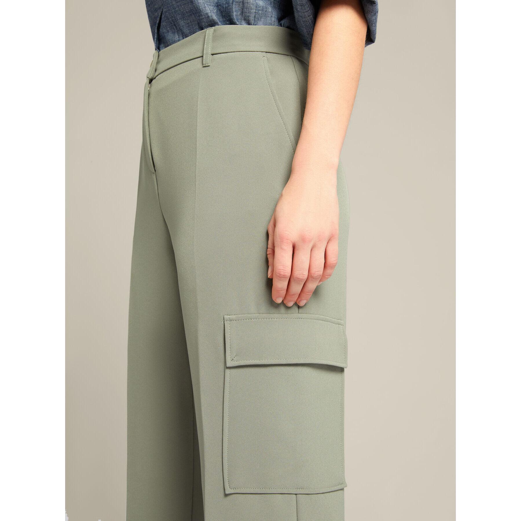 Elena Mirò - Pantaloni cargo tailoring da fibre riciclate - Verde chiaro