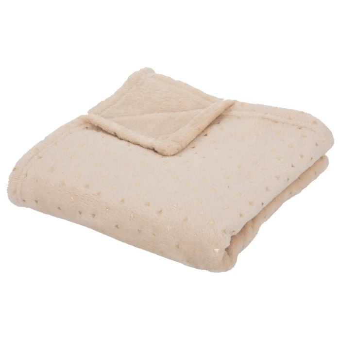 Plaid enfant "Berlingot" - flanelle - beige - 75x100 cm