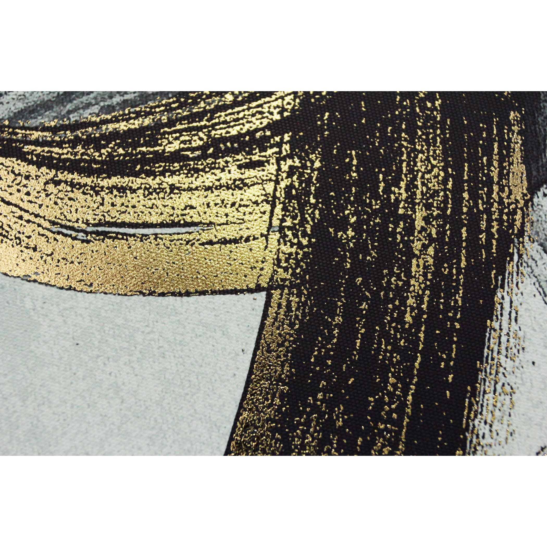 Cuadro Sign poliéster negro-gris-dorado 92x62x4 cm