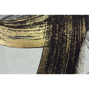 Cuadro Sign poliéster negro-gris-dorado 92x62x4 cm