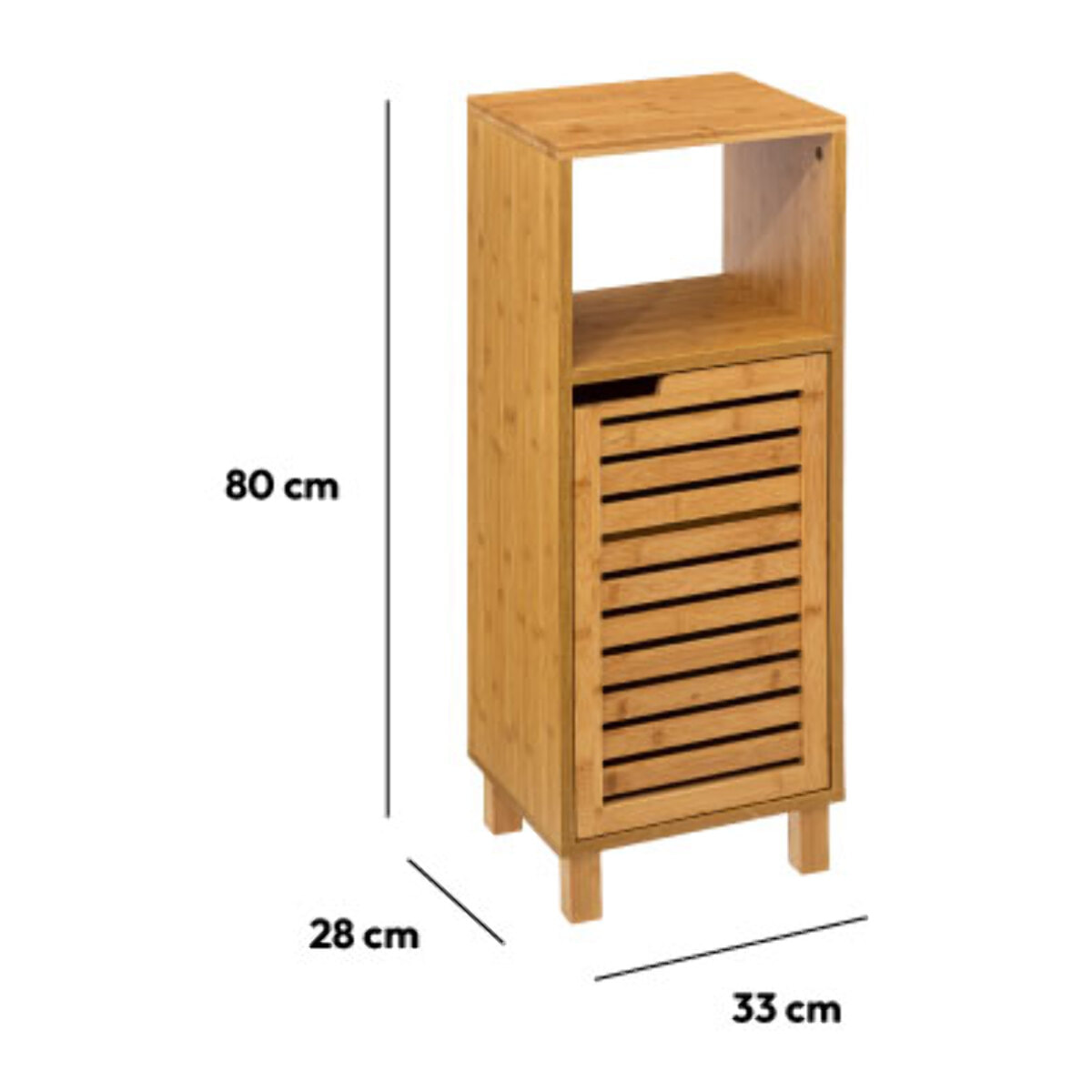 Meuble colonne 1 porte Bambou Sicela