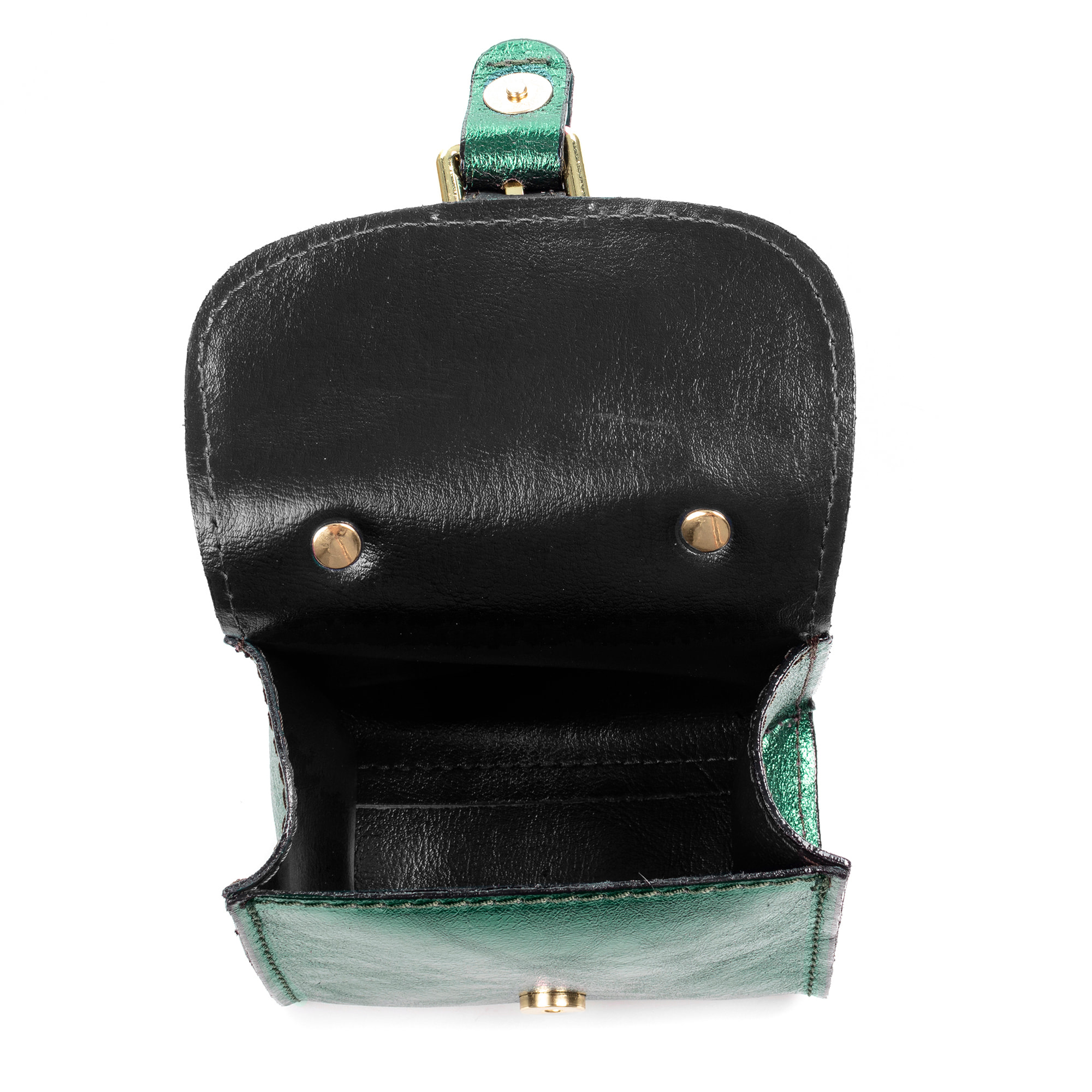 Annicco mini borsa a mano e a spalla per donna. Vera pelle finitura scamosciata lucida.