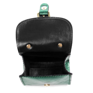 Annicco mini borsa a mano e a spalla per donna. Vera pelle finitura scamosciata lucida.