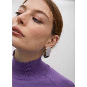 Orecchini grandi metalli combinati